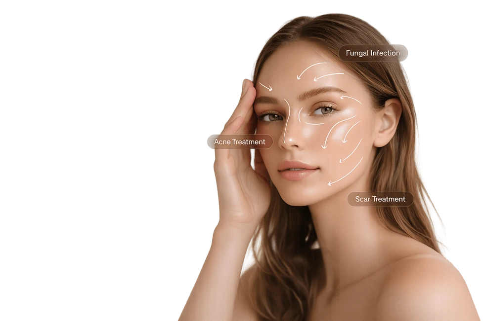 Woman's glowing skin